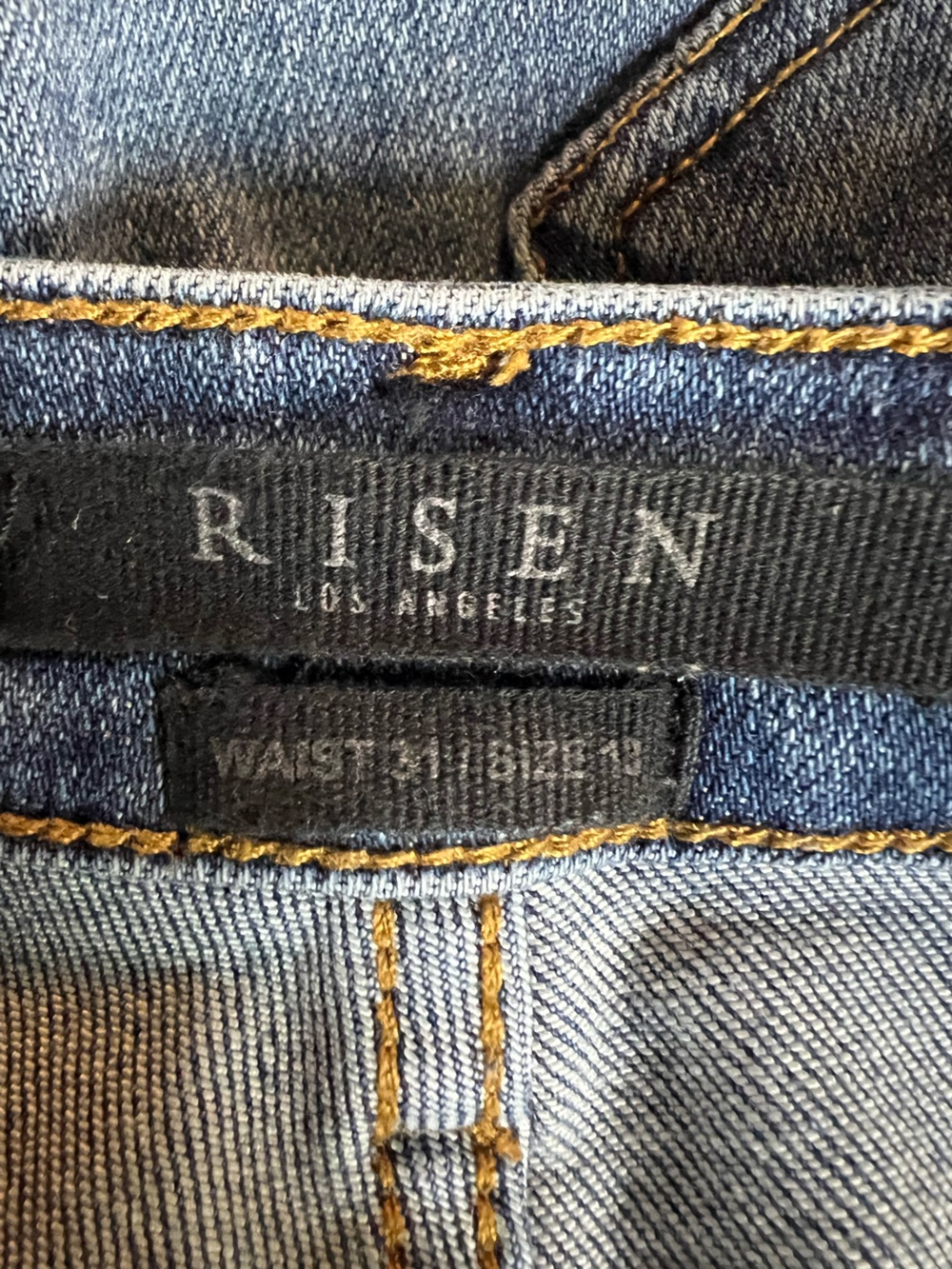 Risen High Rise Skinny Raw Hem Stretch Denim Jeans Womens 31/13 - Picture 3 of 6